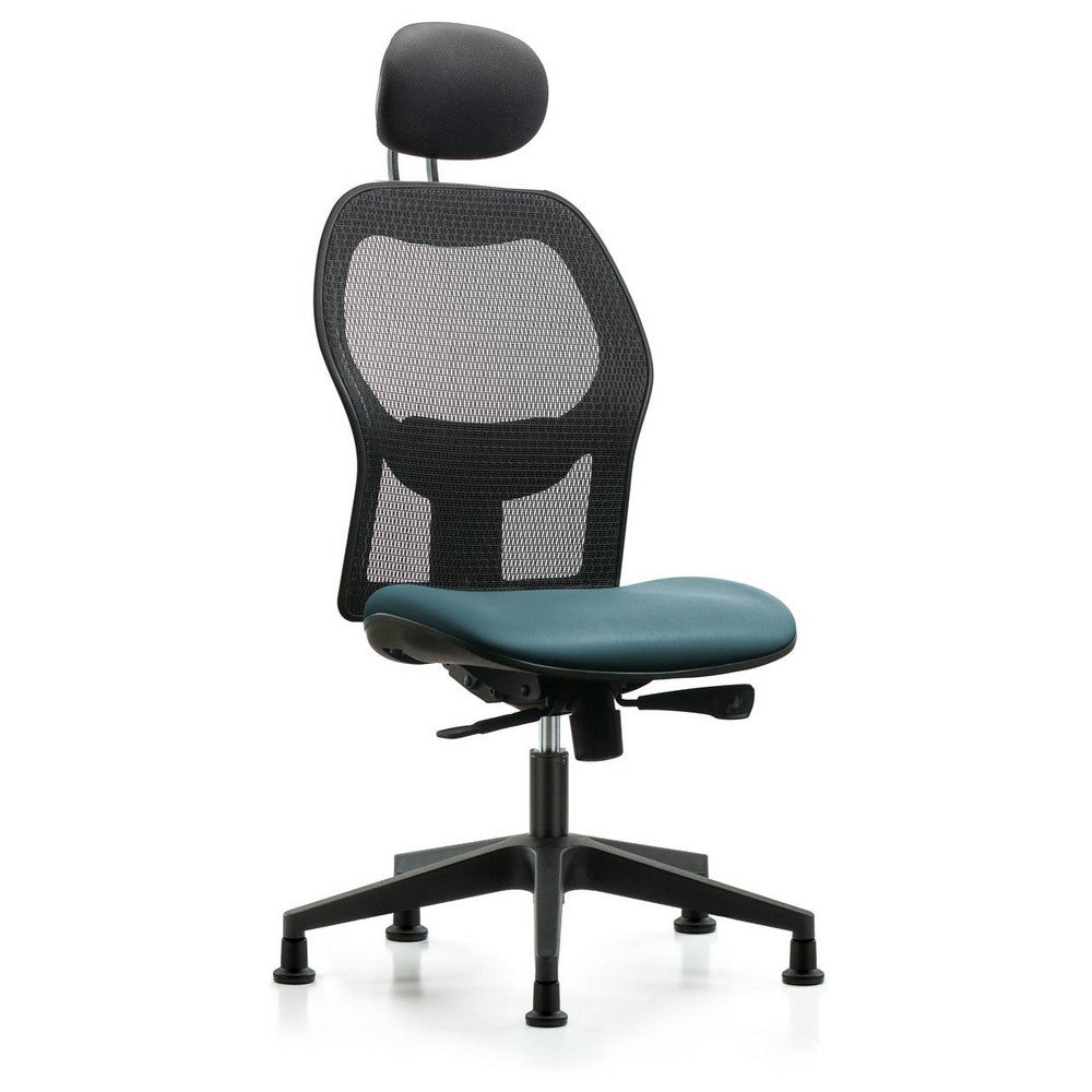 Mesh Office Task Chair: Vinyl, 23" Seat Height, Storm