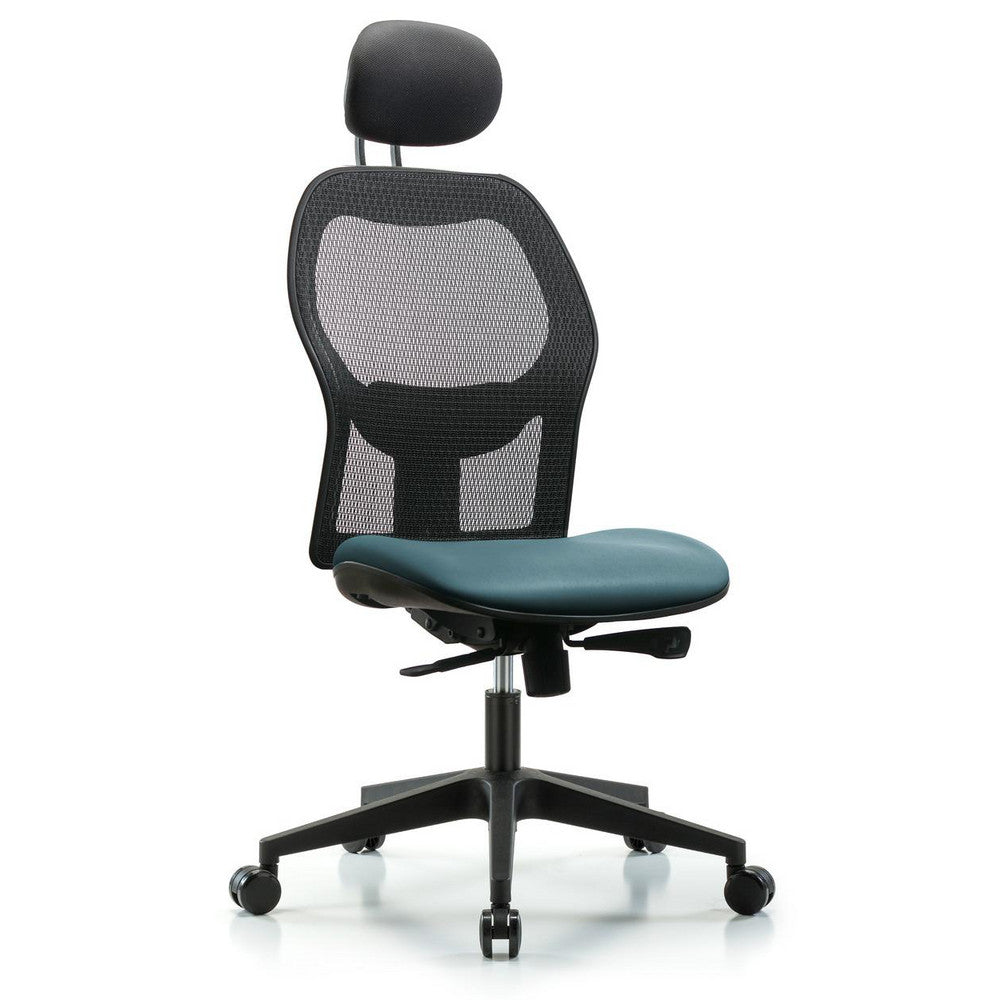 Mesh Office Task Chair: Vinyl, 23" Seat Height, Storm