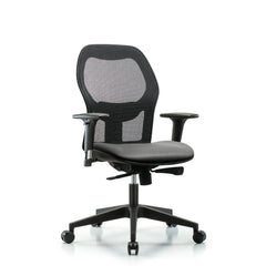 Mesh Office Task Chair: Vinyl, 23" Seat Height, Sterling