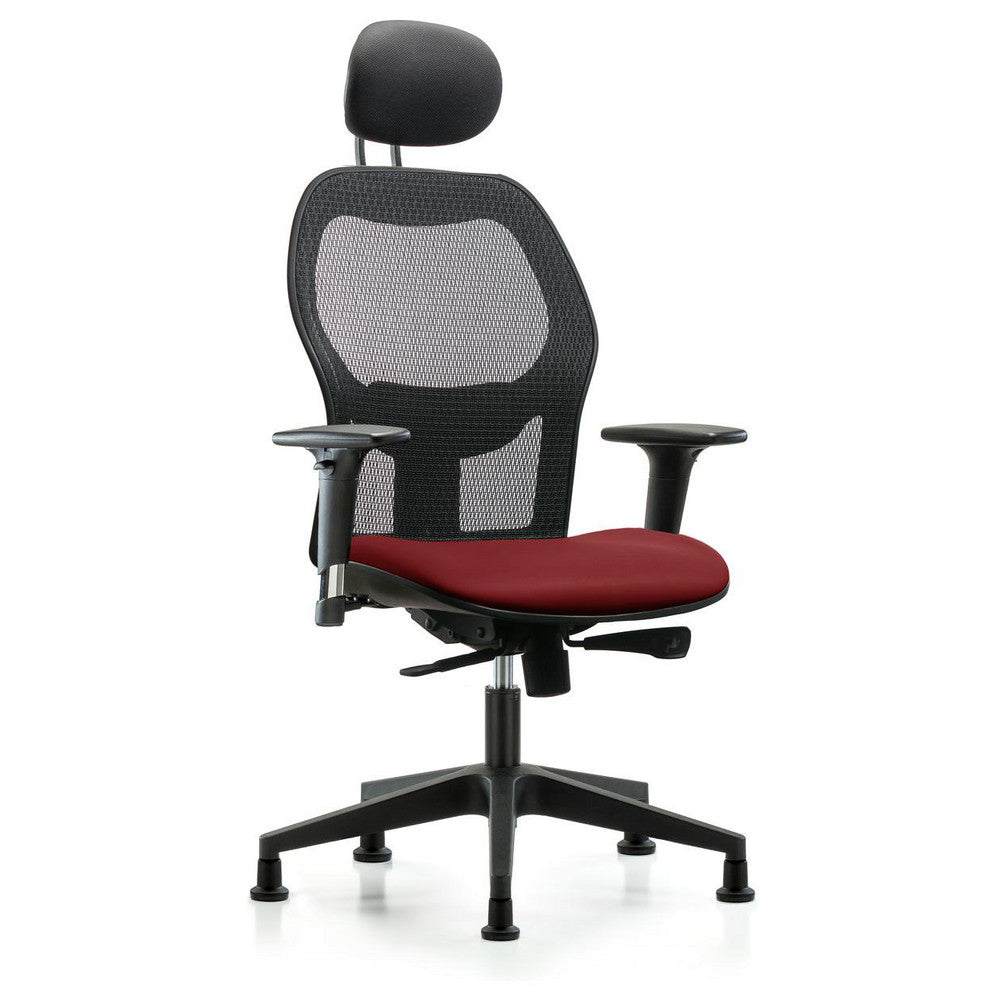 Mesh Office Task Chair: Vinyl, 23" Seat Height, Borscht