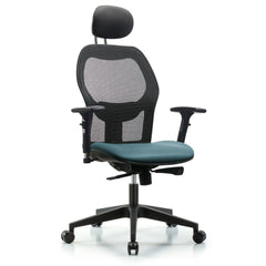 Mesh Office Task Chair: Vinyl, 23" Seat Height, Storm