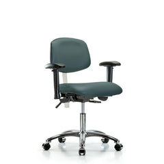 Clean Room Task Chair: Vinyl, 24" Seat Height, Colonial Blue