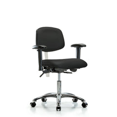 Clean Room Task Chair: Vinyl, 24" Seat Height, Black