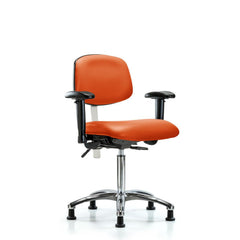 Clean Room Task Chair: Vinyl, 29" Seat Height, Orange Kist