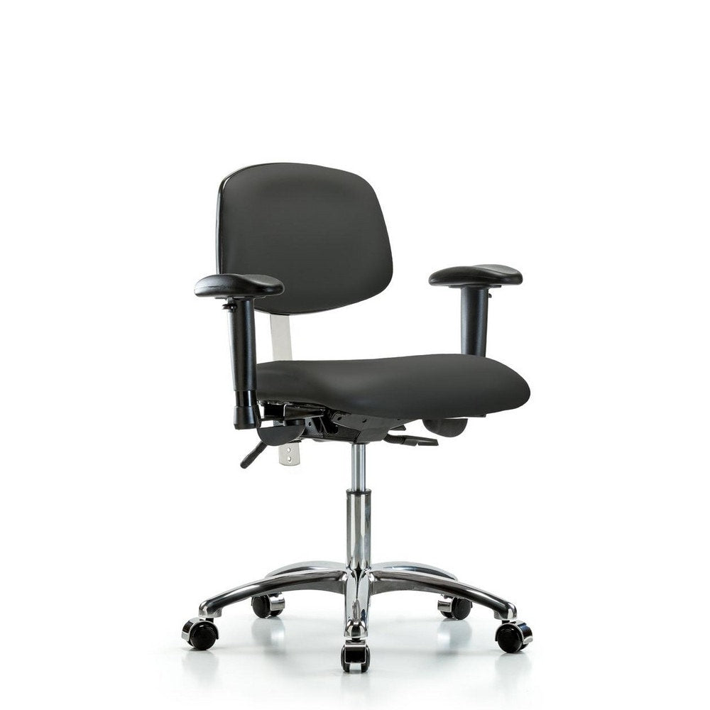 Clean Room Task Chair: Vinyl, 24" Seat Height, Charcoal