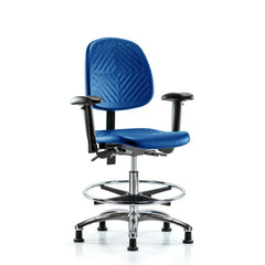 Polyurethane Task Chair: Polyurethane, 28" Seat Height, Blue