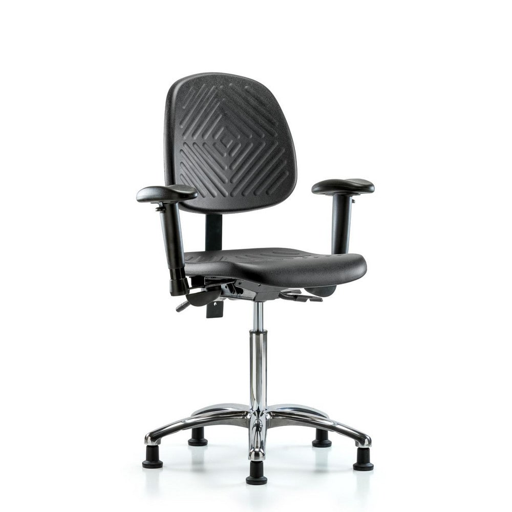 Polyurethane Task Chair: Polyurethane, 28" Seat Height, Black