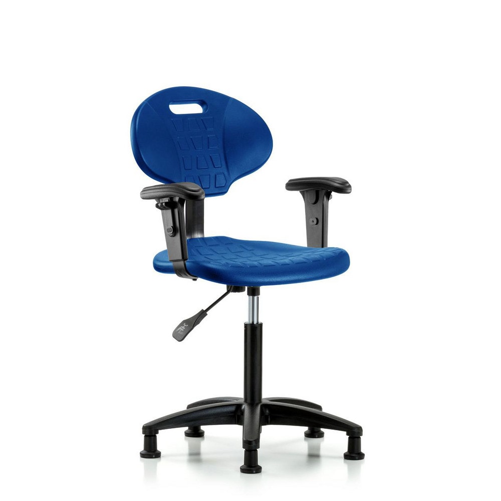 Polyurethane Task Chair: Polyurethane, 26-1/4" Seat Height, Blue