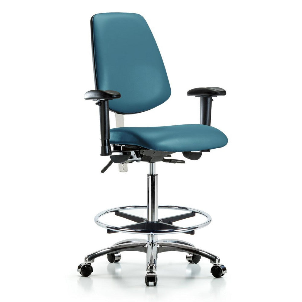 Clean Room Task Chair: Vinyl, 36" Seat Height, Marine Blue