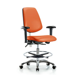 Clean Room Task Chair: Vinyl, 29" Seat Height, Orange Kist