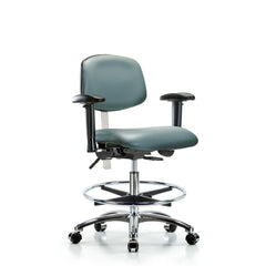 Clean Room Task Chair: Vinyl, 29" Seat Height, Storm