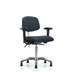 Clean Room Task Chair: Vinyl, 29" Seat Height, Imperial Blue