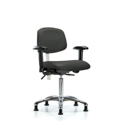 Clean Room Task Chair: Vinyl, 29" Seat Height, Charcoal