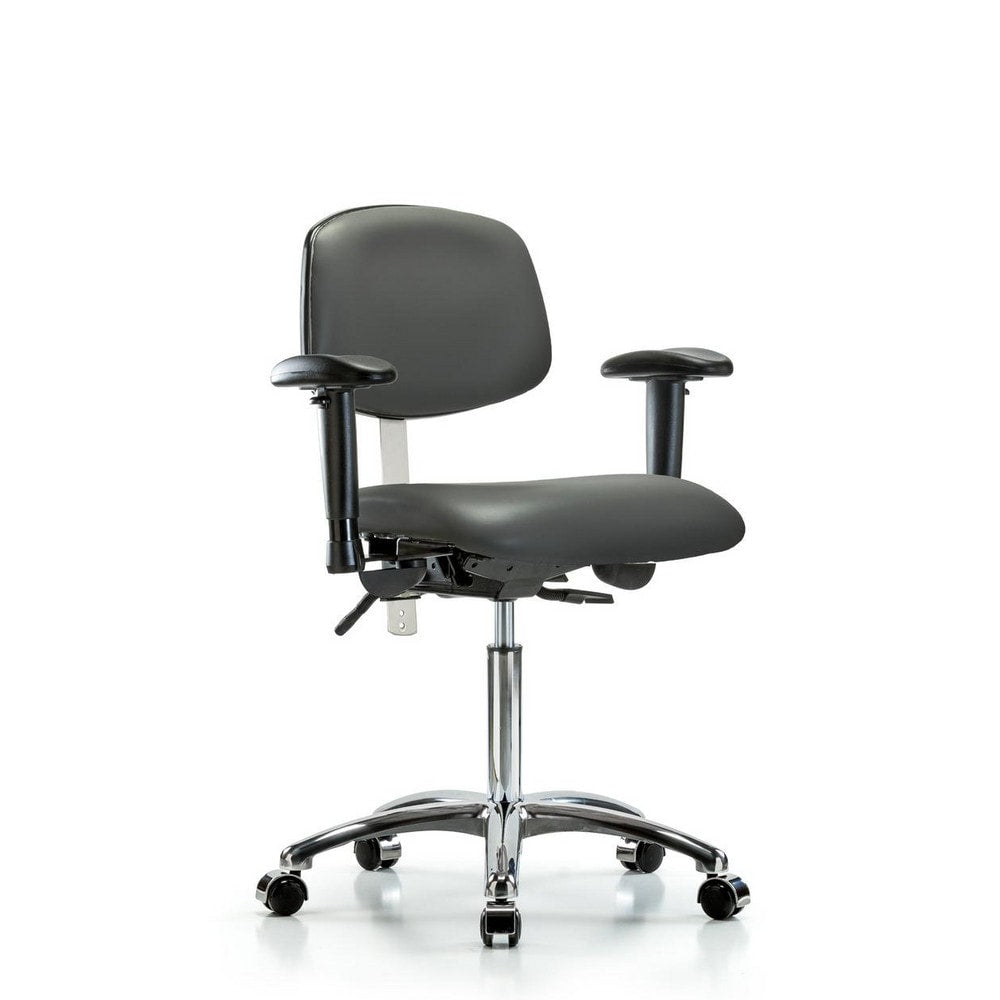 Clean Room Task Chair: Vinyl, 29" Seat Height, Carbon