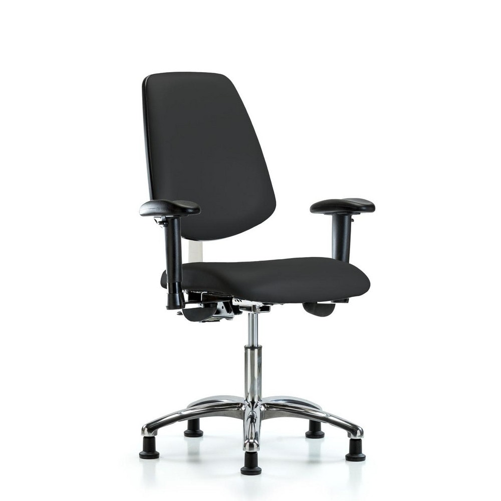 Clean Room Task Chair: Vinyl, 24" Seat Height, Black