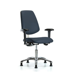 Clean Room Task Chair: Vinyl, 24" Seat Height, Imperial Blue