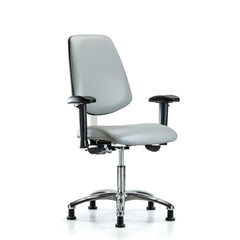 Clean Room Task Chair: Vinyl, 24" Seat Height, Dove Gray