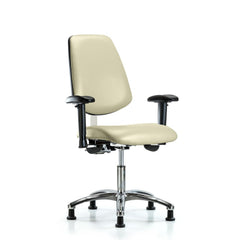 Clean Room Task Chair: Vinyl, 24" Seat Height, Adobe White