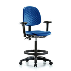 Polyurethane Task Chair: Polyurethane, 33-1/4" Seat Height, Blue