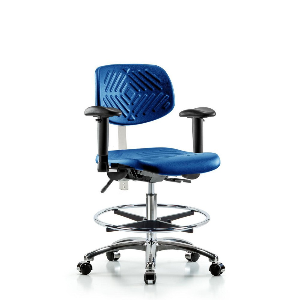 Clean Room Task Chair: Polyurethane, 28" Seat Height, Blue