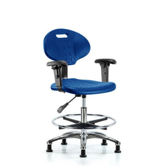 Polyurethane Task Chair: Polyurethane, 27" Seat Height, Blue