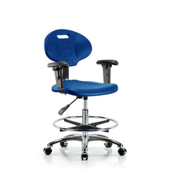 Polyurethane Task Chair: Polyurethane, 27" Seat Height, Blue