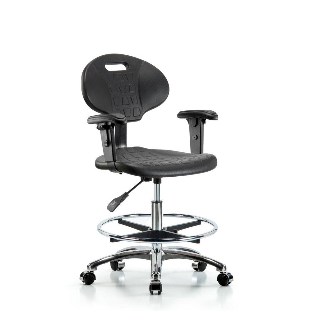 Polyurethane Task Chair: Polyurethane, 27" Seat Height, Black