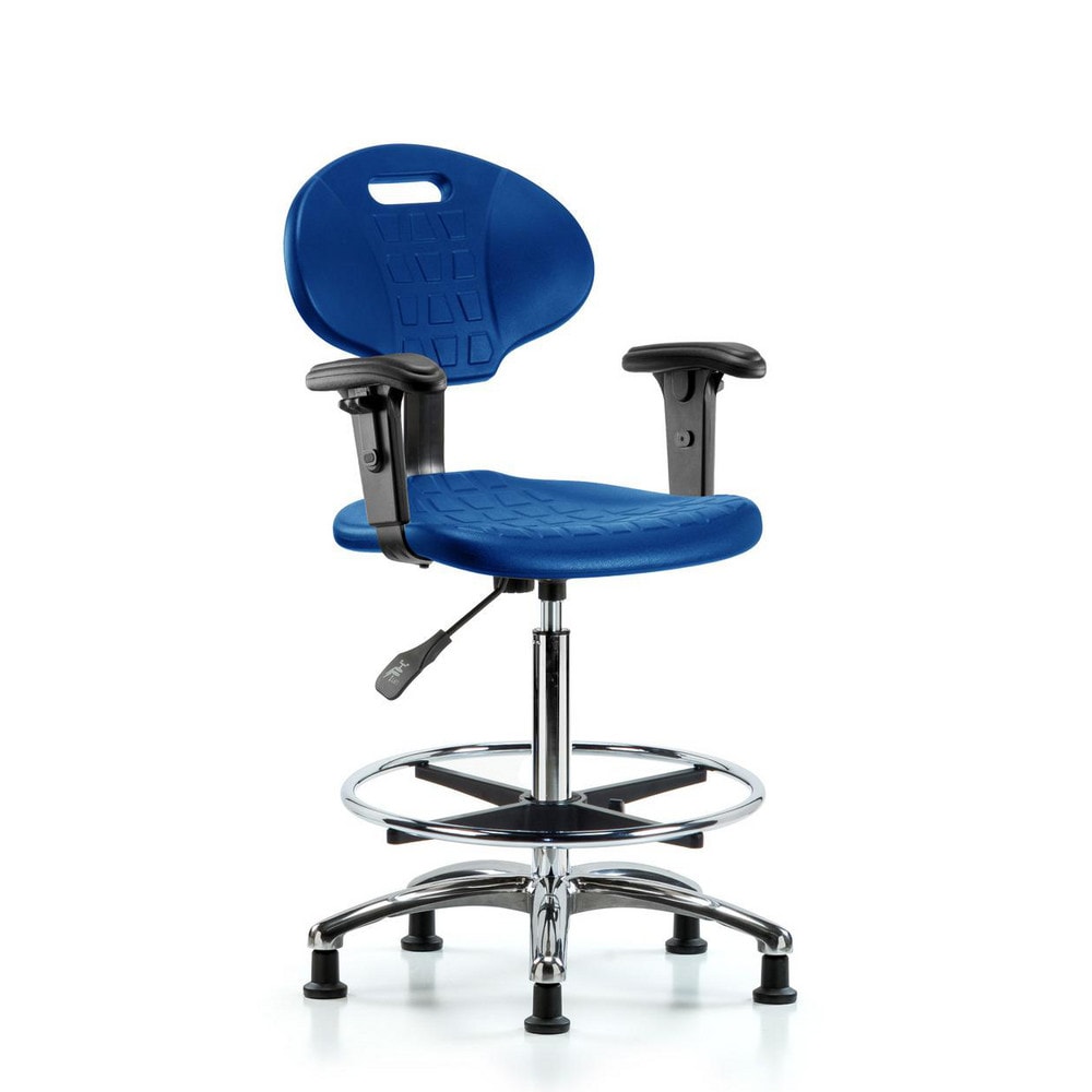 Polyurethane Task Chair: Polyurethane, 33-1/2" Seat Height, Blue