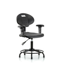 Polyurethane Task Chair: Polyurethane, 23-1/4" Seat Height, Black