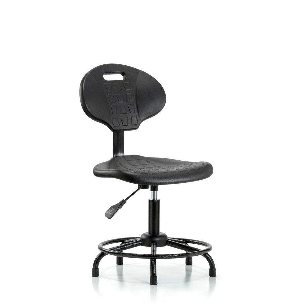 Polyurethane Task Chair: Polyurethane, 23-1/4" Seat Height, Black