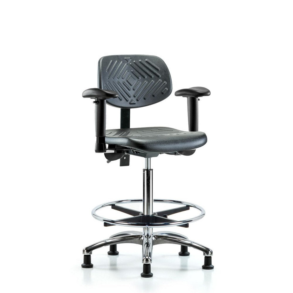 Polyurethane Task Chair: Polyurethane, 34-3/4" Seat Height, Black