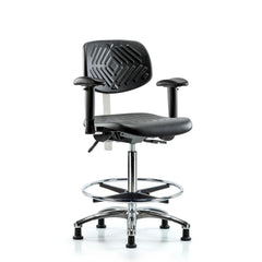 Clean Room Task Chair: Polyurethane, 34-3/4" Seat Height, Black