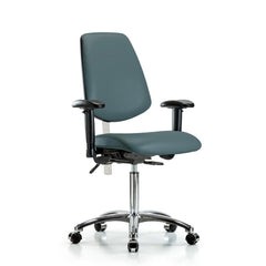 Clean Room Task Chair: Vinyl, 29" Seat Height, Colonial Blue