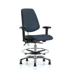 Clean Room Task Chair: Vinyl, 29" Seat Height, Imperial Blue