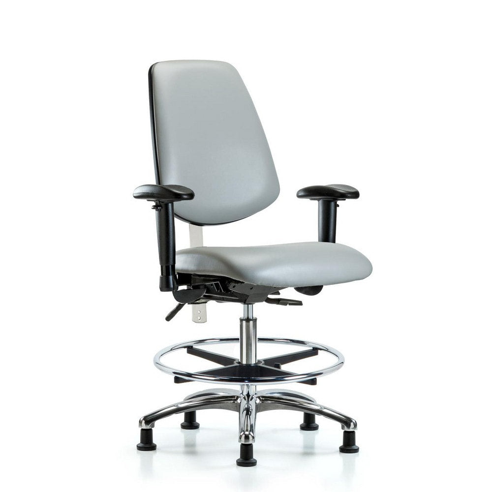 Clean Room Task Chair: Vinyl, 29" Seat Height, Dove Gray