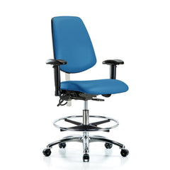 Clean Room & ESD Task Chair: ESD Vinyl, 29" Seat Height, Blue