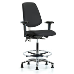 Clean Room & ESD Task Chair: ESD Vinyl, 36" Seat Height, Black