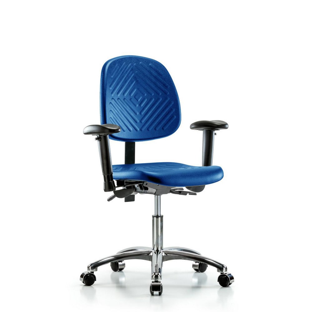 Polyurethane Task Chair: Polyurethane, 22-3/4" Seat Height, Blue