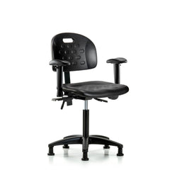 Polyurethane Task Chair: Polyurethane, 27-1/2" Seat Height, Black