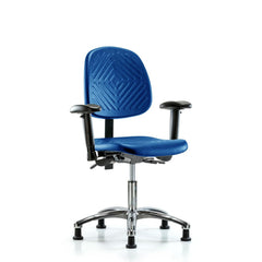 Polyurethane Task Chair: Polyurethane, 22-3/4" Seat Height, Blue