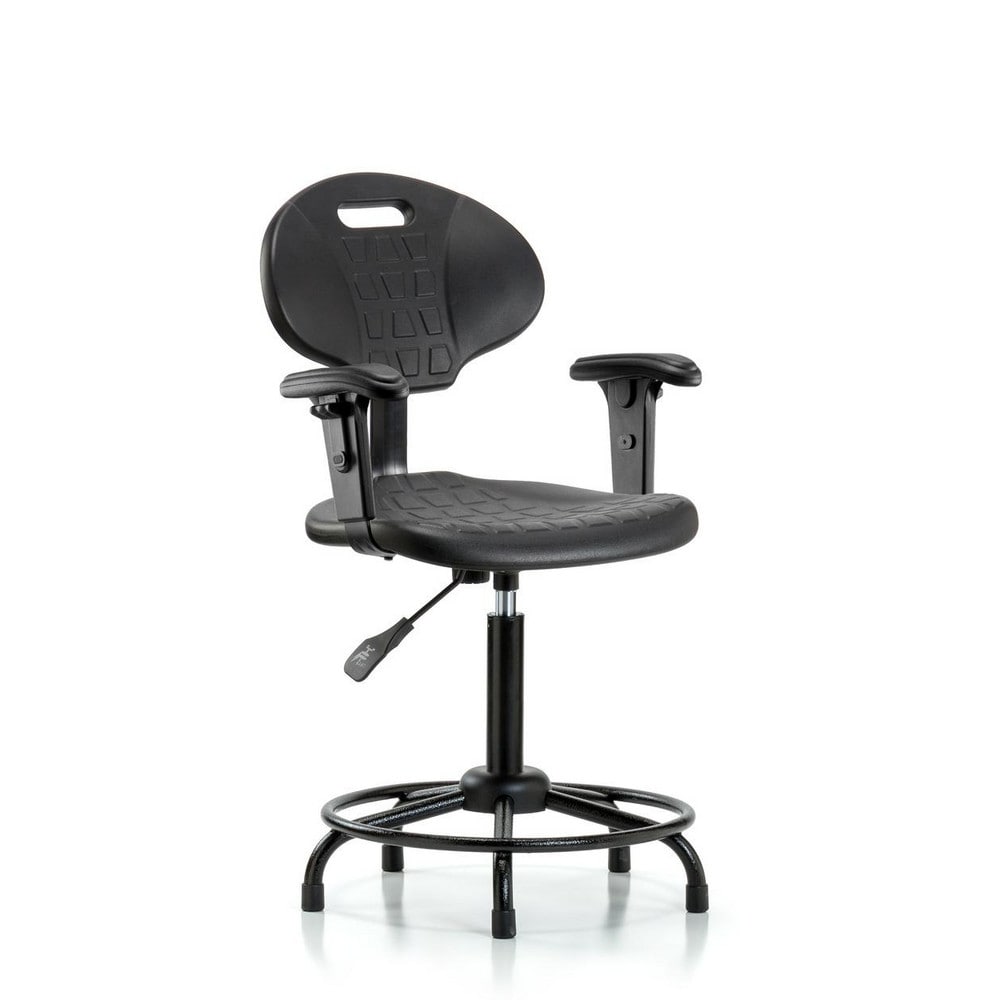 Polyurethane Task Chair: Polyurethane, 29-1/4" Seat Height, Black