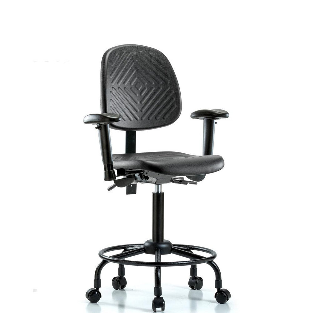 Polyurethane Task Chair: Polyurethane, 31-1/4" Seat Height, Black