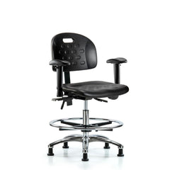 Polyurethane Task Chair: Polyurethane, 28" Seat Height, Black