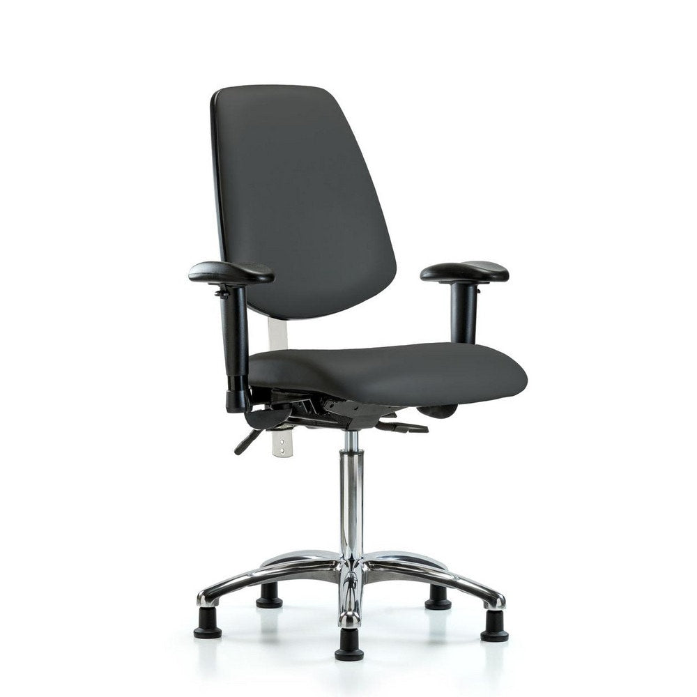 Clean Room Task Chair: Vinyl, 29" Seat Height, Charcoal