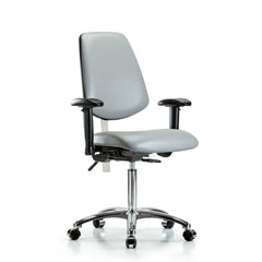 Clean Room Task Chair: Vinyl, 29" Seat Height, Dove Gray