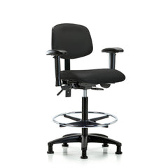 Ergonomic Multifunction Task Chair: Vinyl, 34-1/2" Seat Height, Black