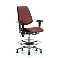 Ergonomic Multifunction Task Chair: Vinyl, 29" Seat Height, Borscht