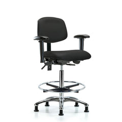 Ergonomic Multifunction Task Chair: Vinyl, 36" Seat Height, Black