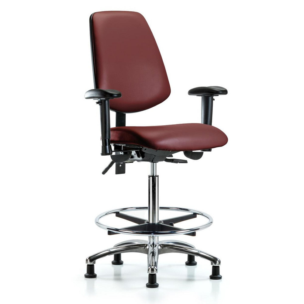 Ergonomic Multifunction Task Chair: Vinyl, 36" Seat Height, Borscht