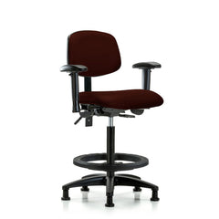 Ergonomic Multifunction Task Chair: Vinyl, 34-1/2" Seat Height, Burgundy